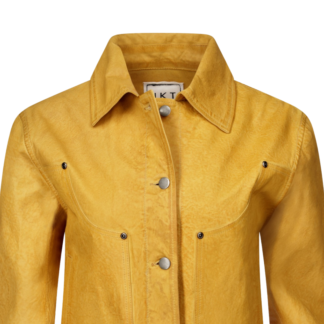 Loretta Wrinkled Leather Jacket in Sundance