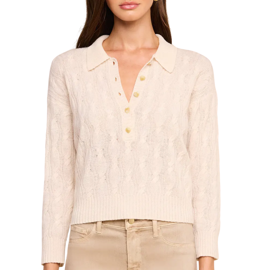 Airy Cable Knit Sweater in Ivory