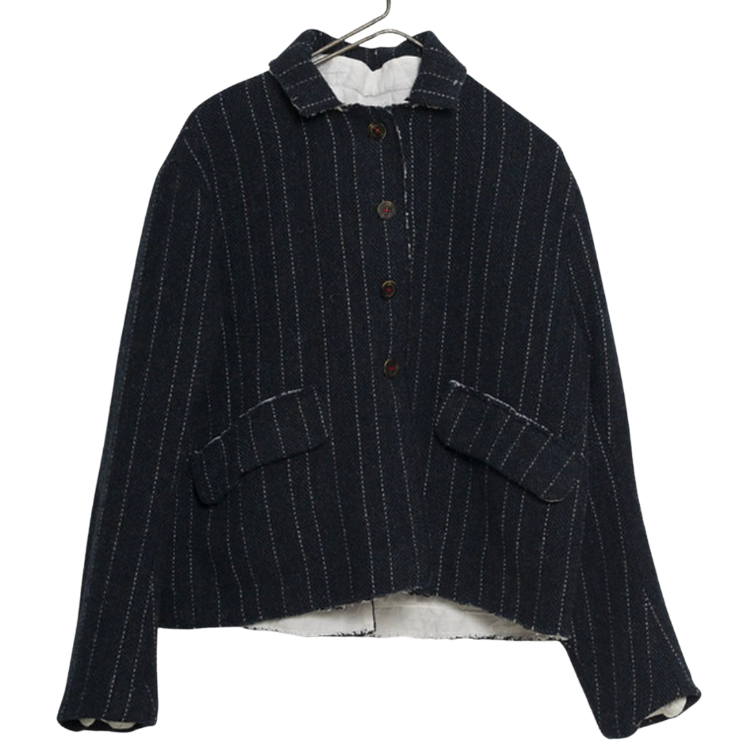 Vada Jacket in Navy Pinstripe