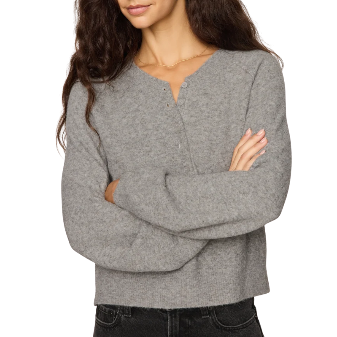 Westmont Henley Sweater in Classic Heather Grey