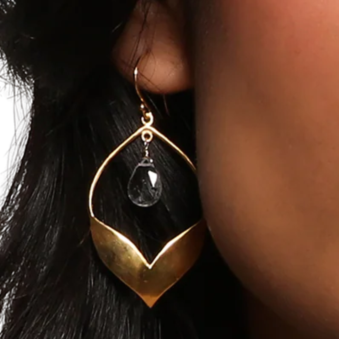 Transformed by Compassion Lotus Blue Topaz Earrings