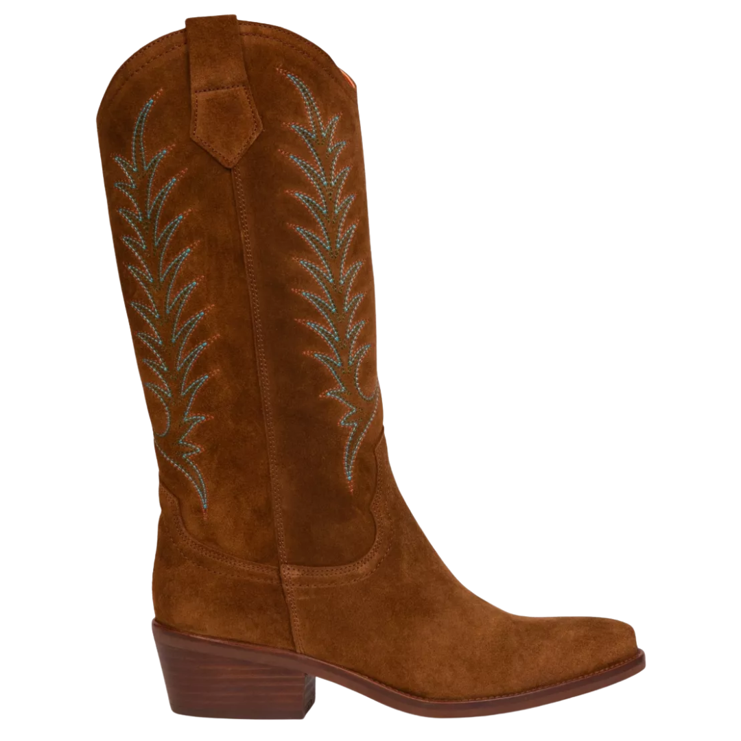 Goldie Embroidered Cowboy Boot in Peat