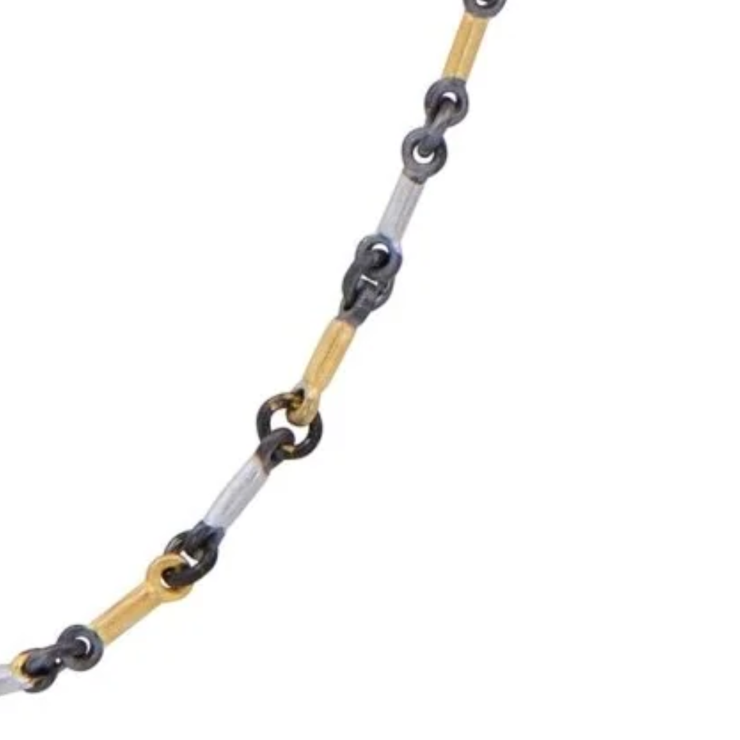 Signature Tri-Tone Bar Link Necklace
