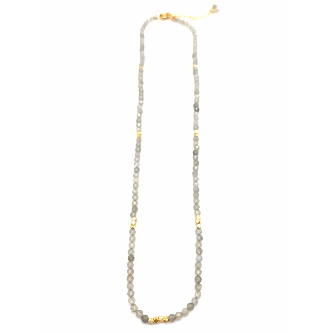 Sigrid Beaded Necklace in Labradorite