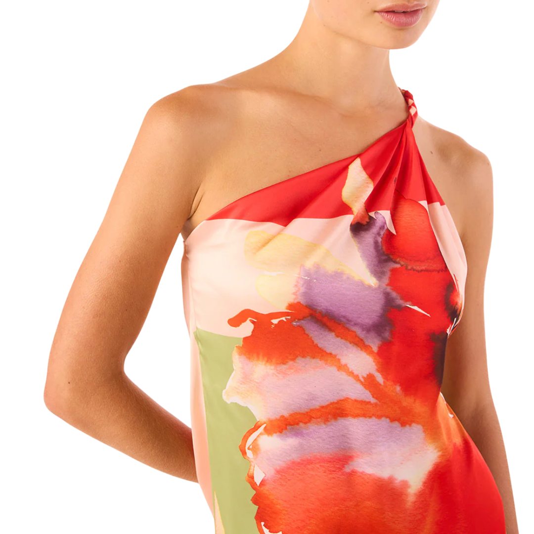 Dounia Dress in Scarf Flora Satin