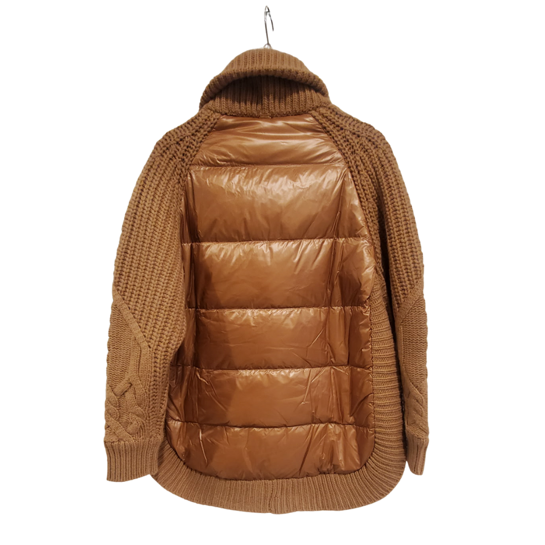 Cob Stitch Long Cardigan in Camel