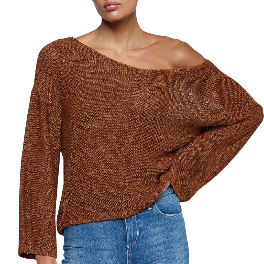 Ethan Knit Pullover in Dark Caramel
