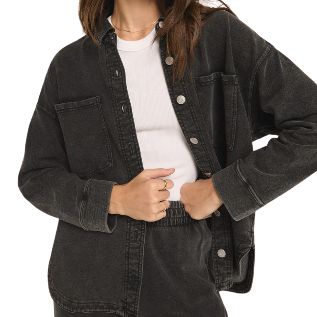 All Day Knit Denim Jacket in Vintage Black