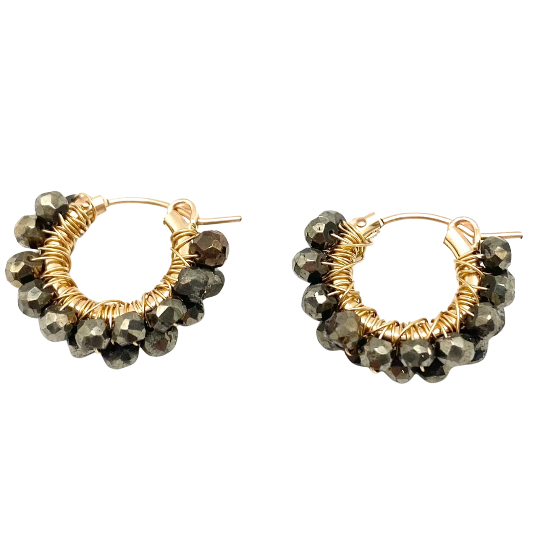 Diddi Beaded Hoop in Pyrite