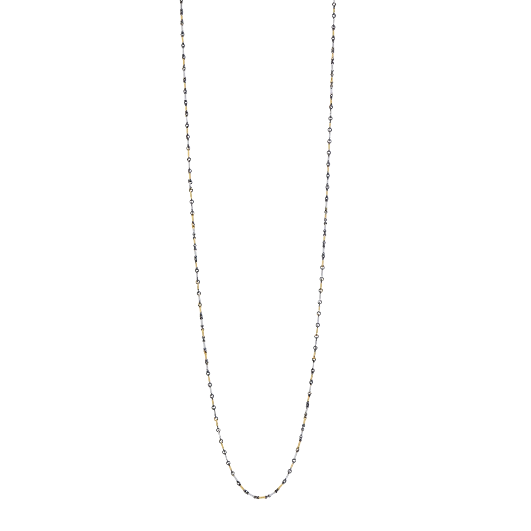 Signature Tri-Tone Bar Link Necklace 24"