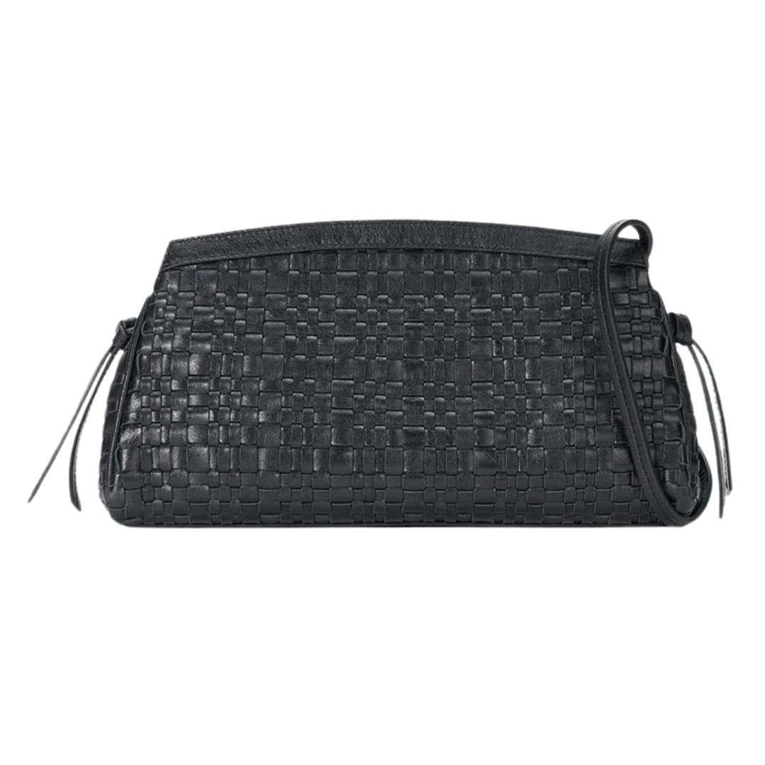 Maude Convertible Clutch in Black Woven