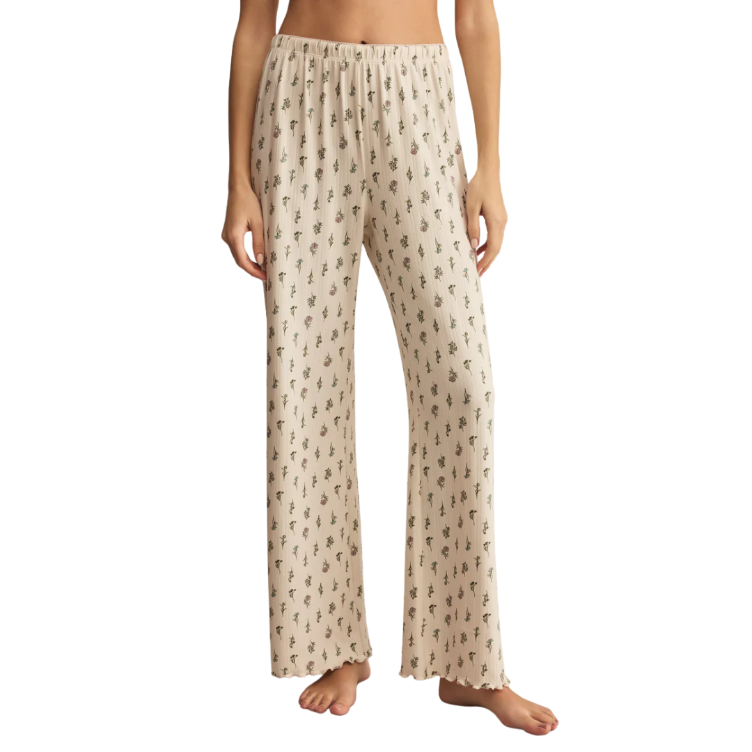 Sabrina Floral Pant in Crystal