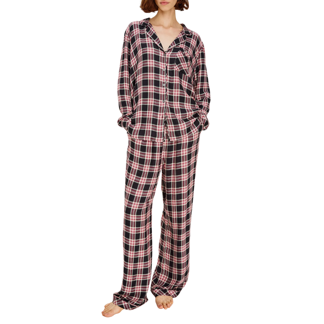 Luna Pajama Set in Onyx Plum