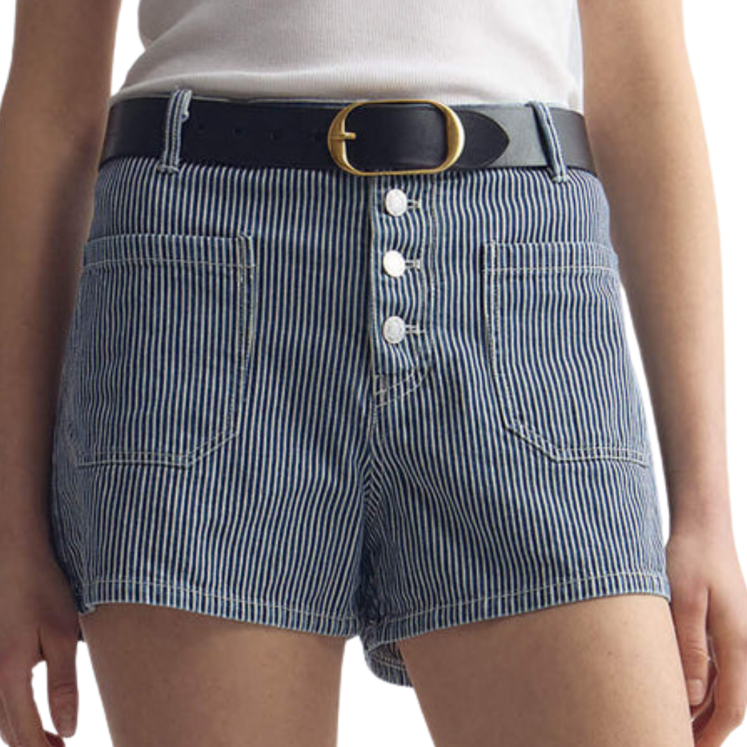 Harley Striped Short in Indigo Stripe Rinse