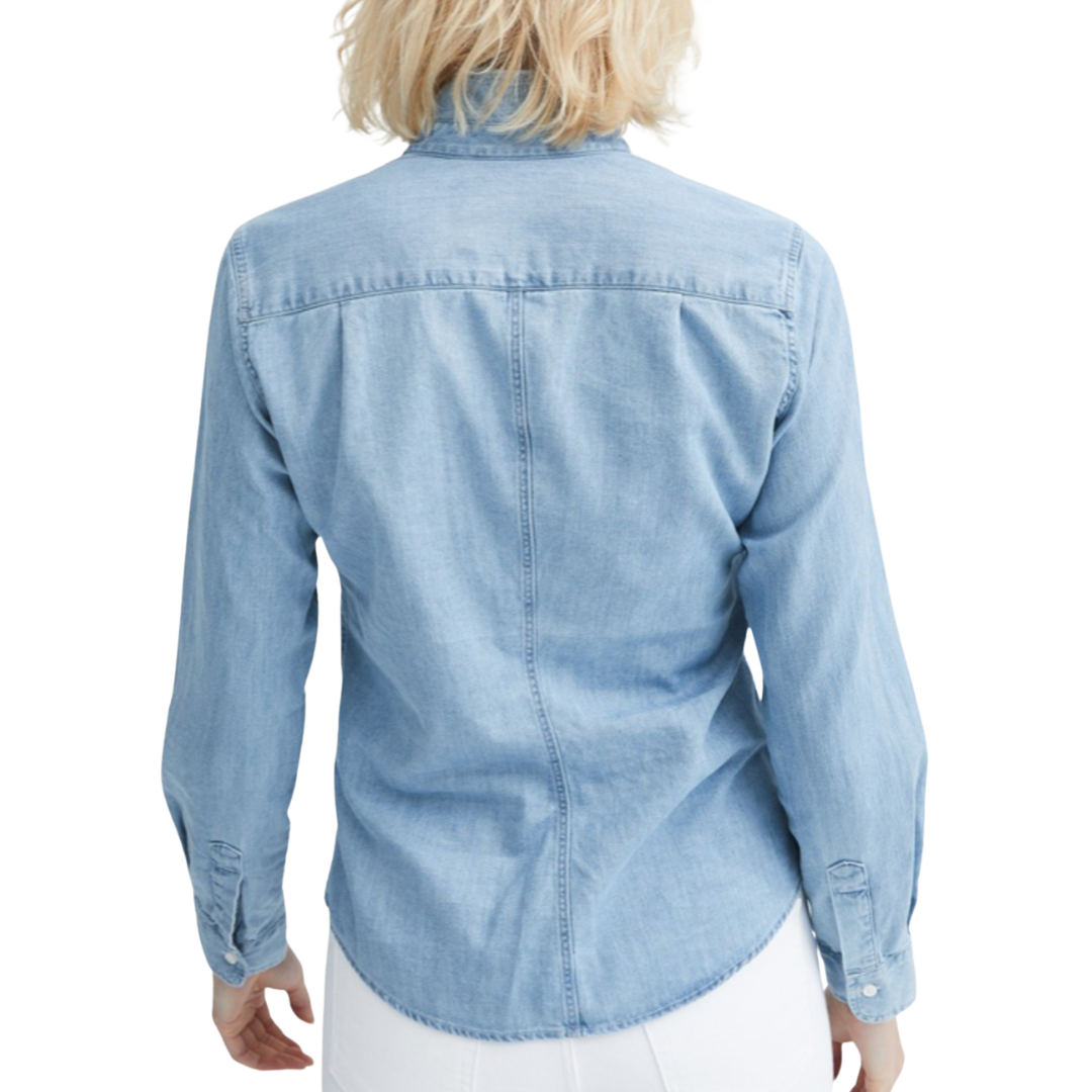 Barry Tailored Button-Up Shirt in Classic Blue Wash