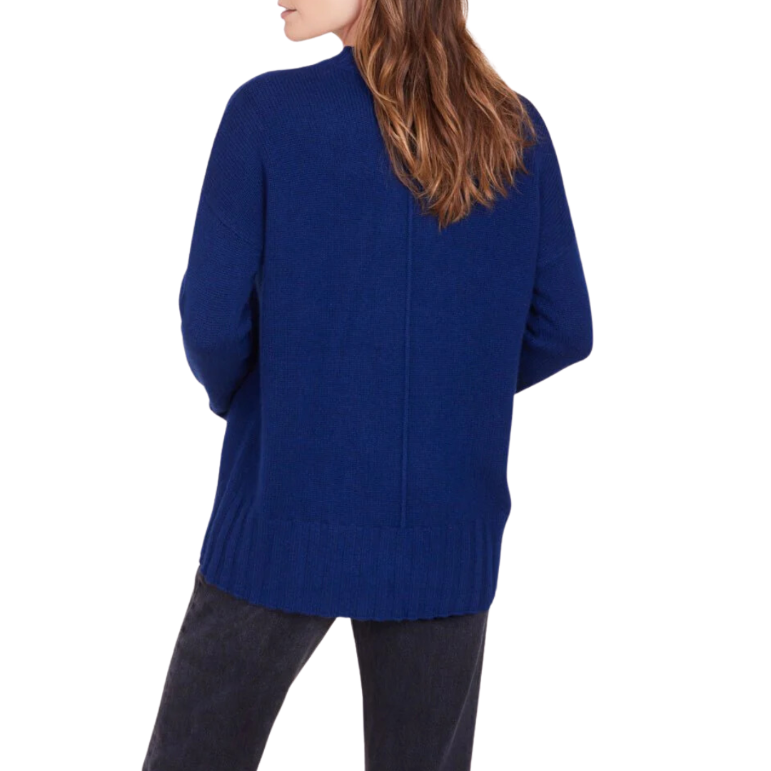 Mila Pure Cashmere Crewneck Sweater in Night Sky
