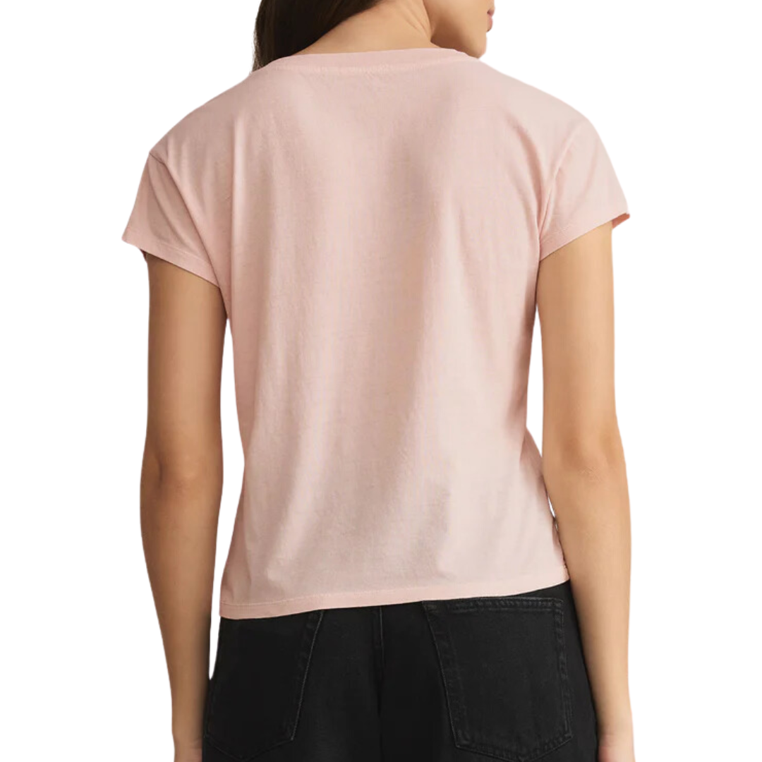 Modern V-Neck Tee in Pink Salt