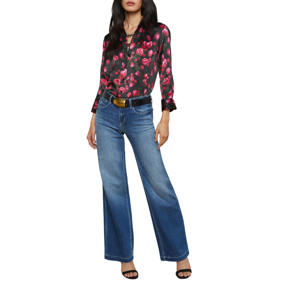 Joanne Low-Rise Wide-Leg Jean in Palermo