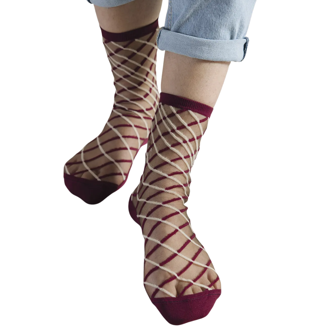 Brooklyn Bridge Socks in Bordeaux