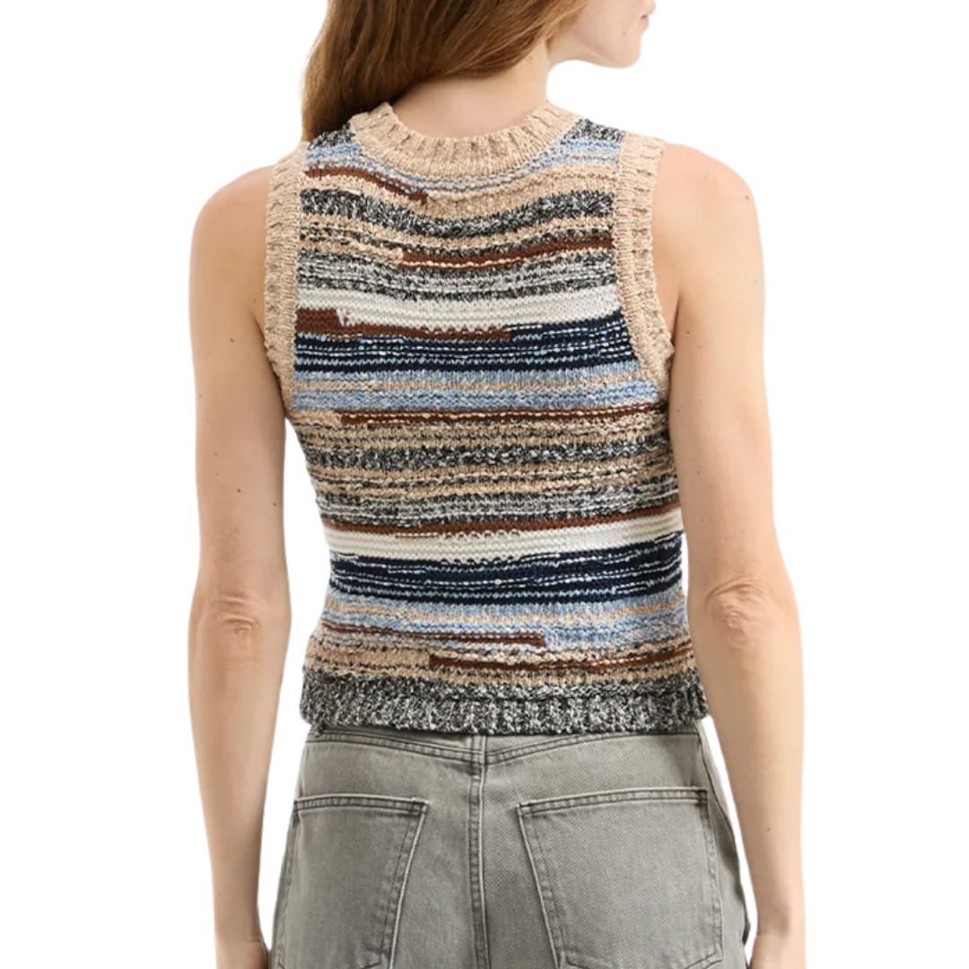 Jerrel Knit Cropped Tank in Whisky Multi