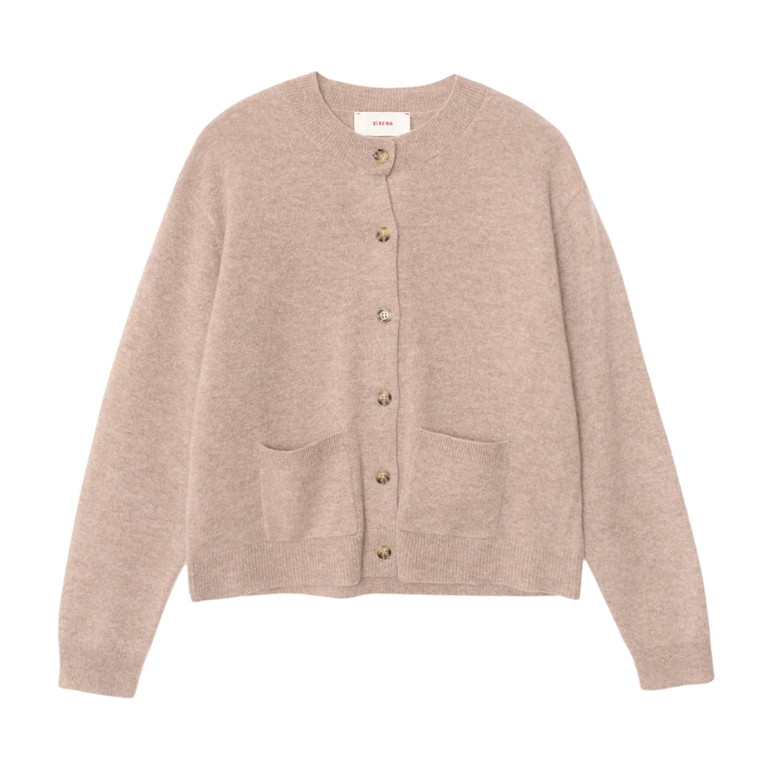 Lillian Cardigan in Heather Brown