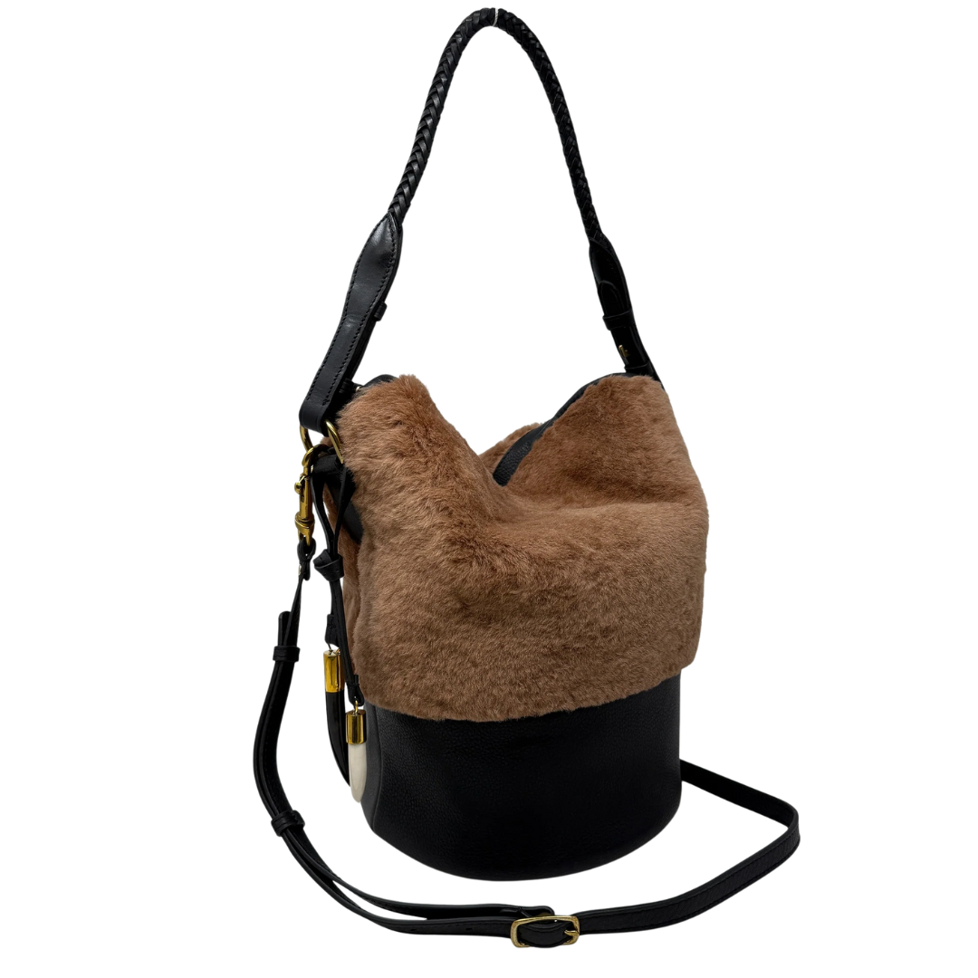 Richmond Bucket Bag in Caramel Shearling