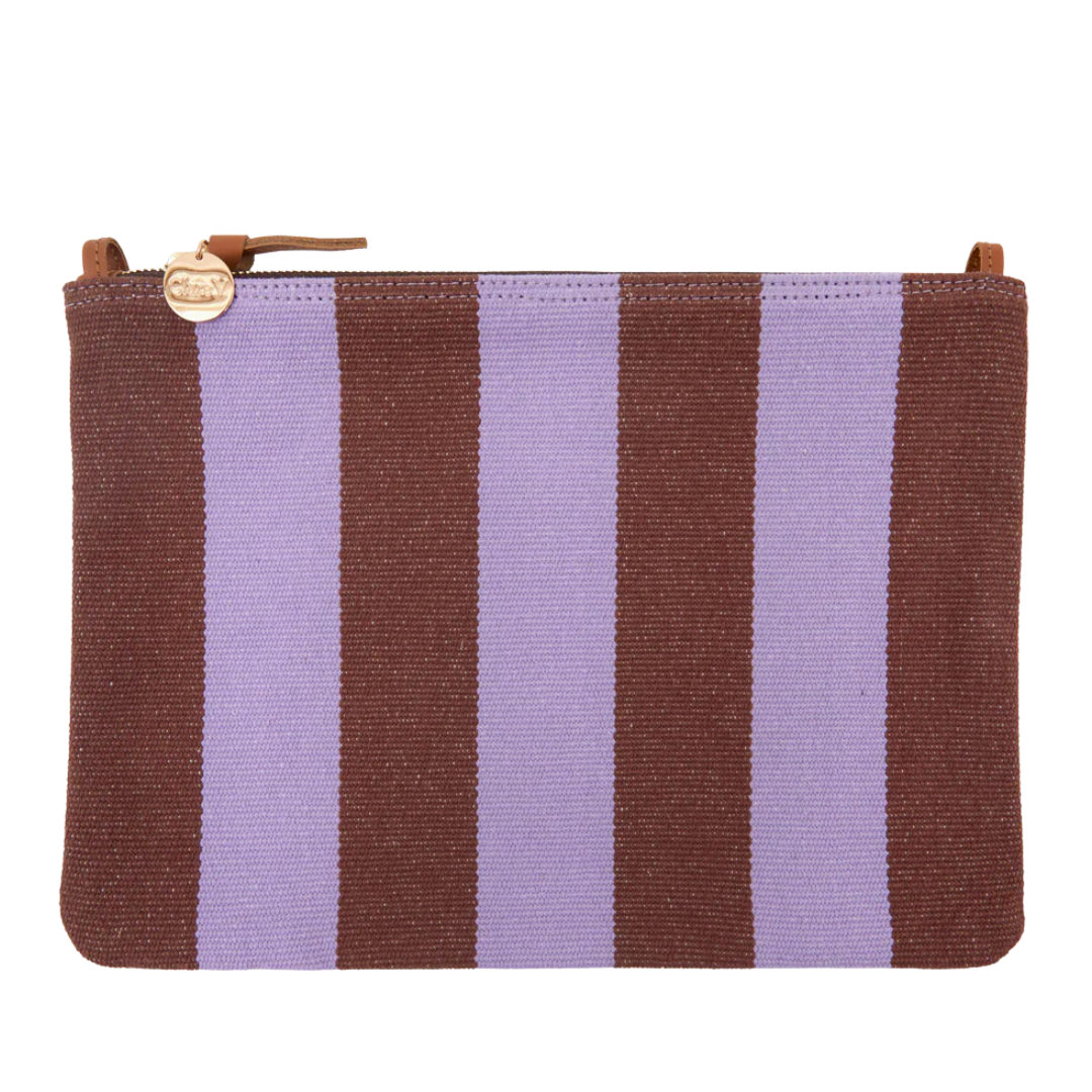 Flat Clutch with Tabs in Jacaranda/Hazelnut