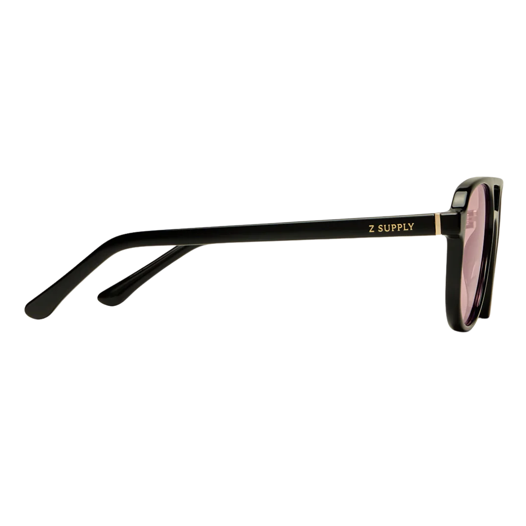 Tourist Polarized Sunglasses in Polished Black-Pink