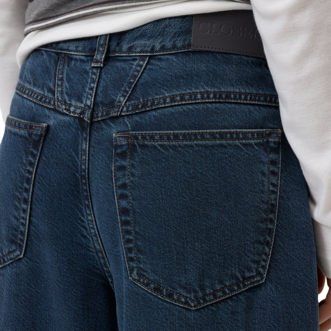 Jazzie Barrel Jeans in Dark Blue