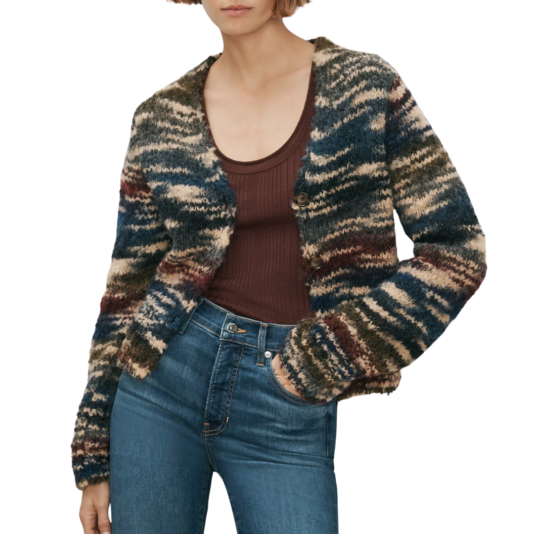 Monae Cardigan in Teal Multi