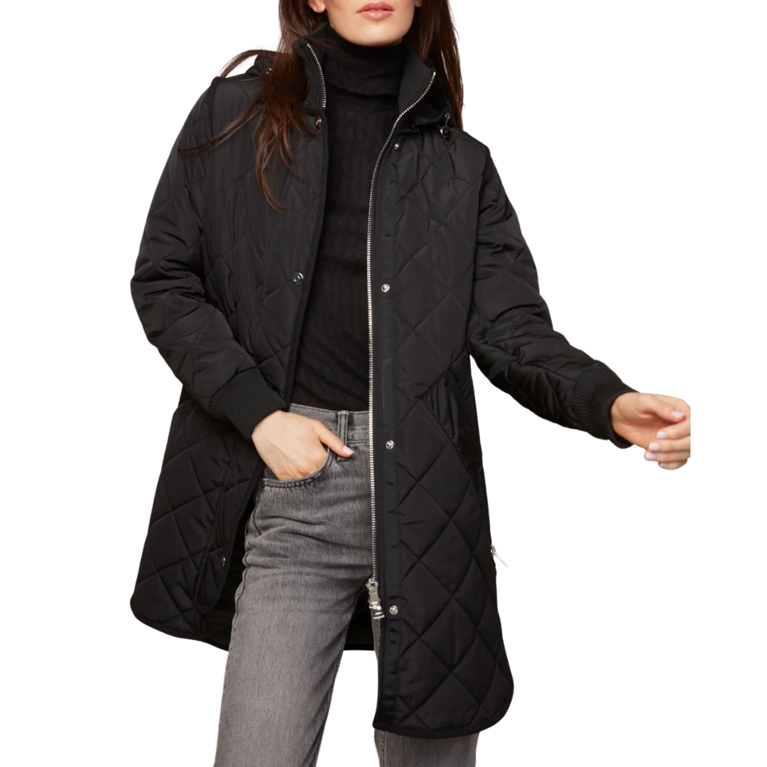 Libby Quilted Coat in Black
