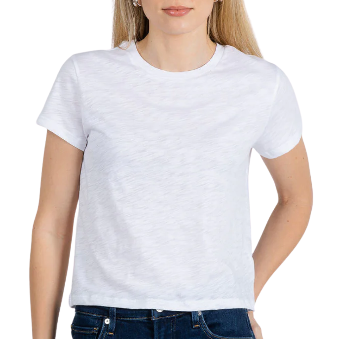 Andie Short Sleeve Tee in White
