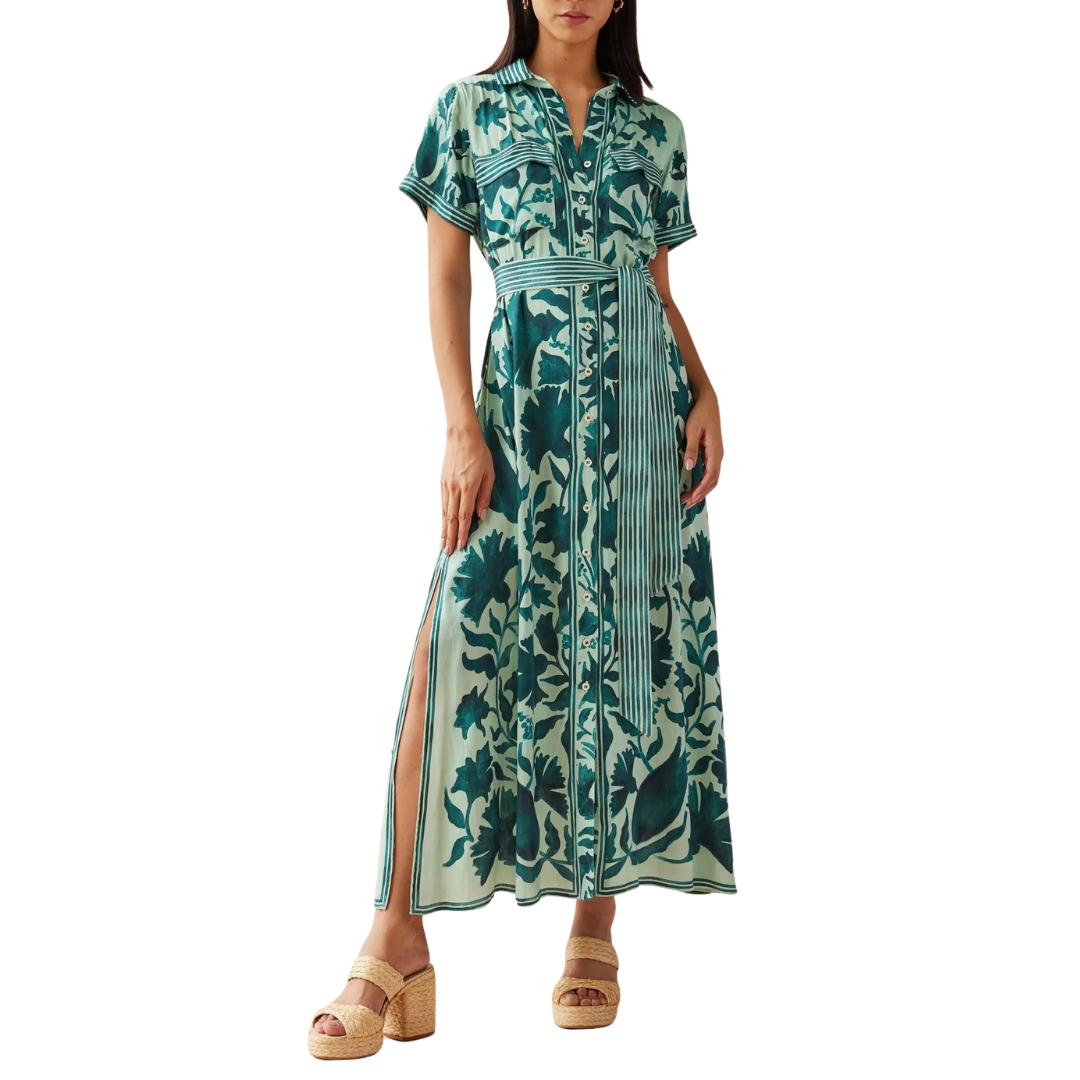 Amira Shirt Dress in Delfina Montego