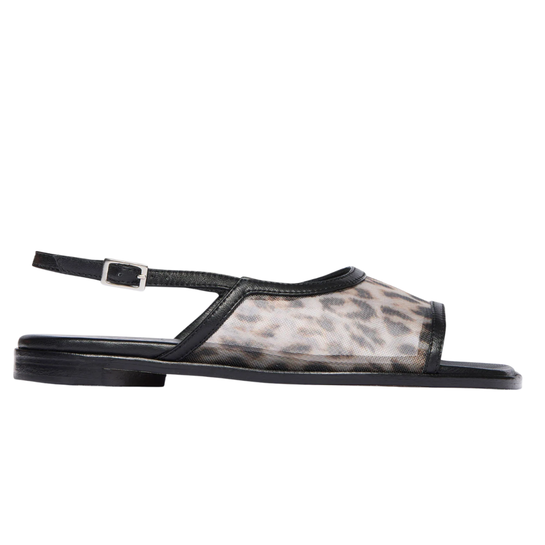 Carmen Slingback Sandal in Leopard Mesh