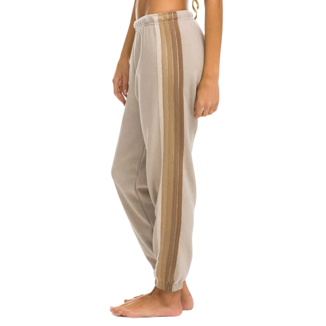 5 Stripe Sweatpants in Sand/Tan