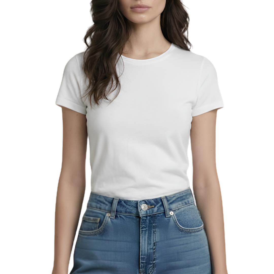 Deluxe Cotton Short Sleeve Crewneck in Blanc