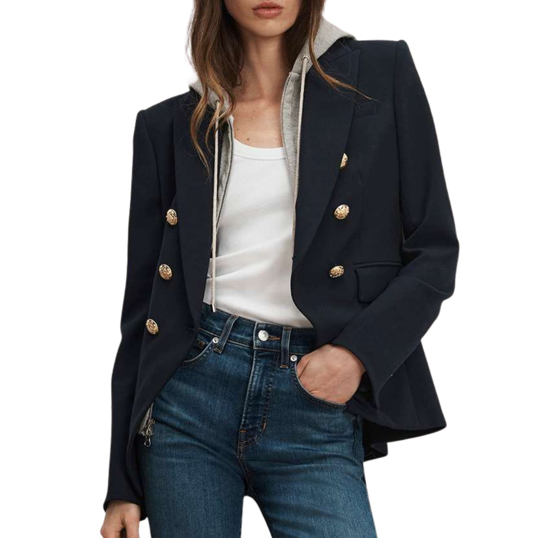 Miller Dickey Jacket in Navy/Gold