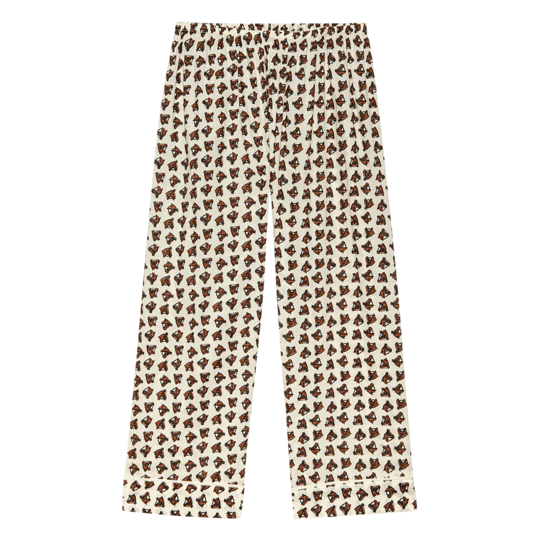 The Easy Sleep Pant in Cream Horse Medallion Print