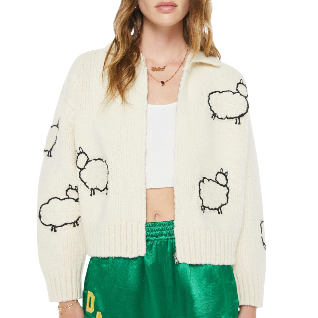 The Crop Raquette Cardigan in Wool Plus The Gang