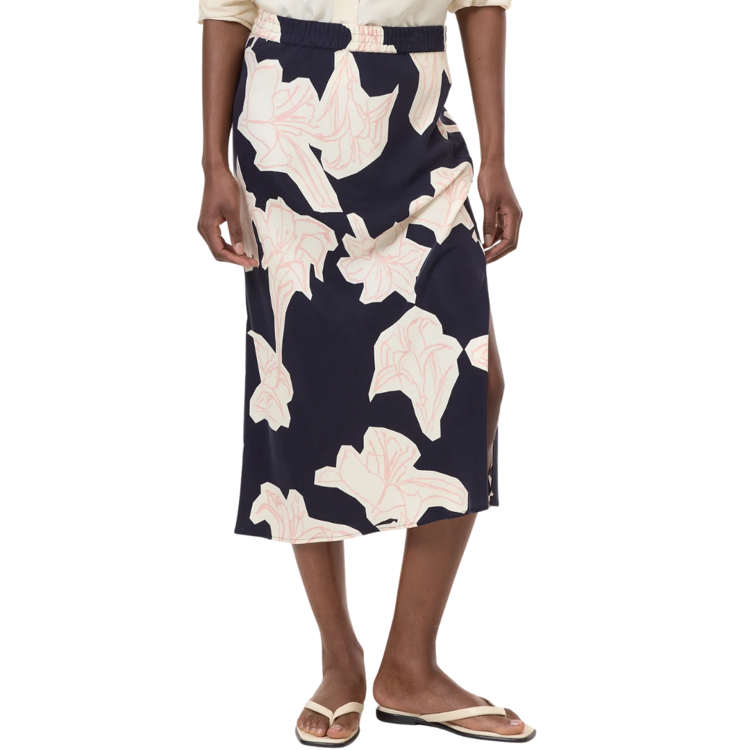 Slip Midi Skirt in Dark Night