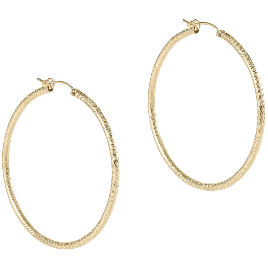 Round Gold 2" Hoop-Textured