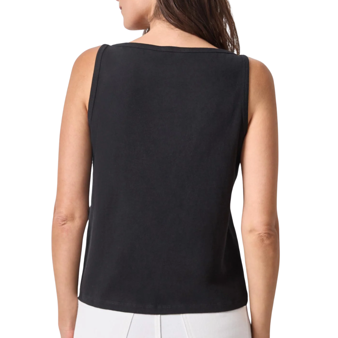 Organic V-Neck Tank in Black