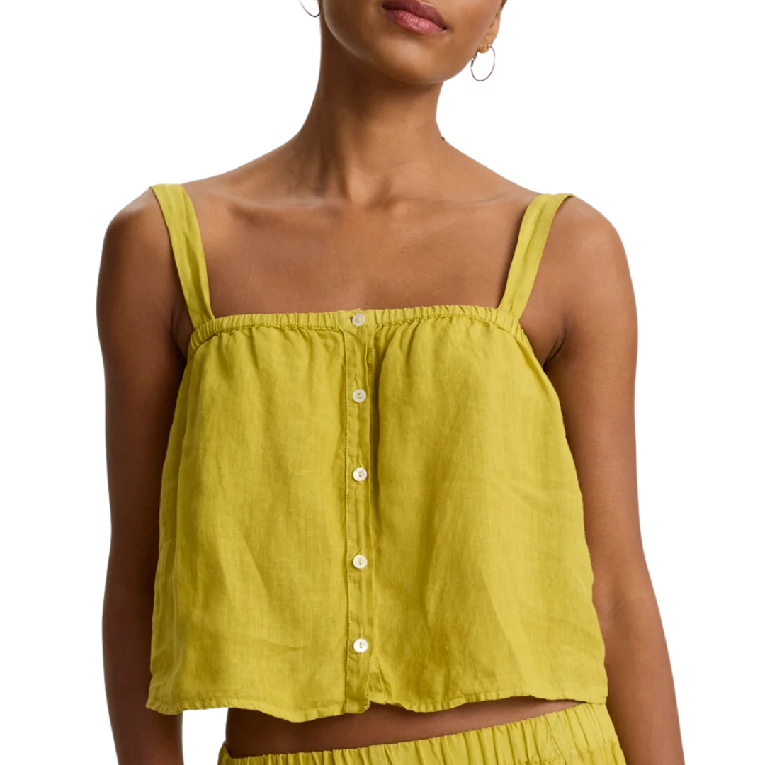 Quin Linen Top in Dandelion