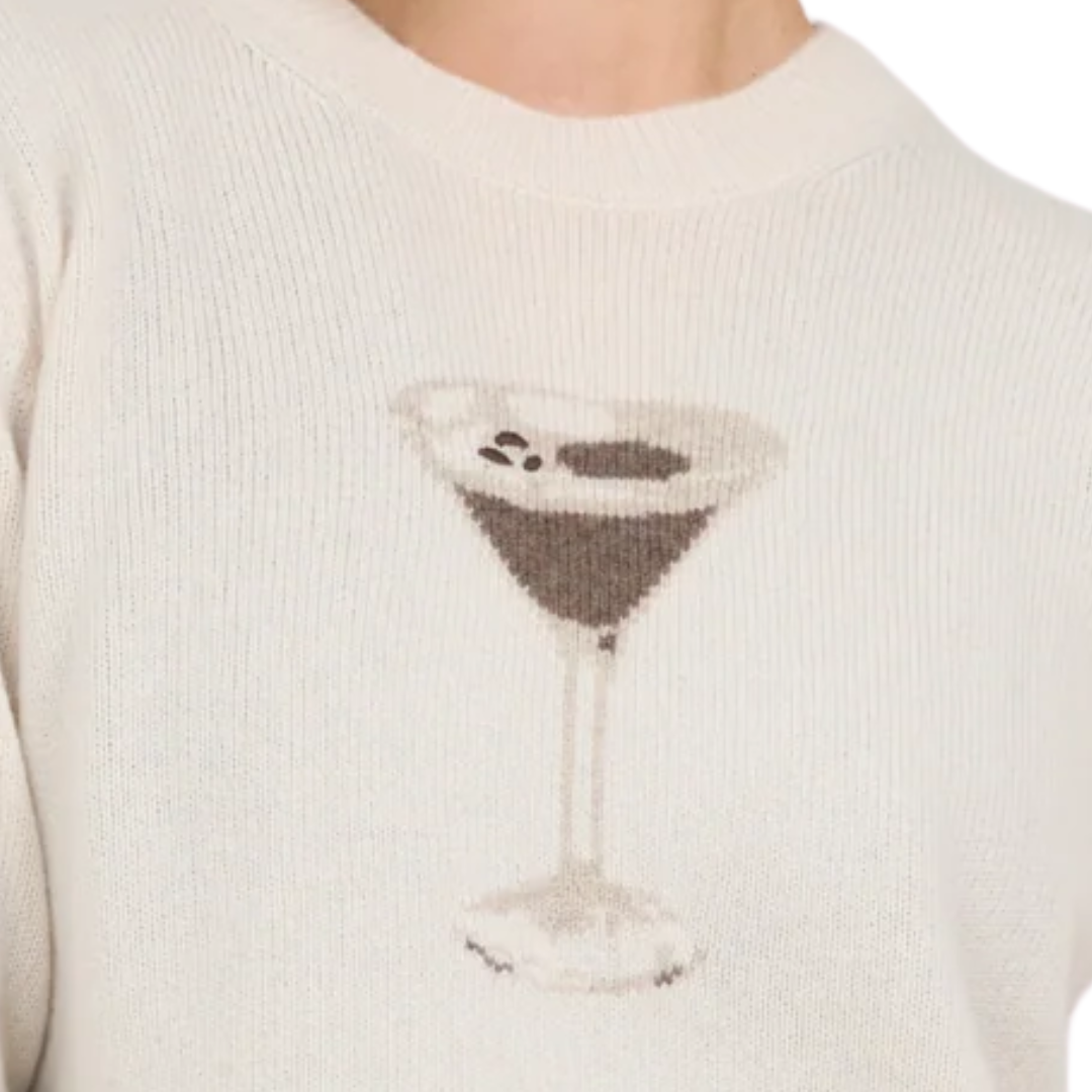 Martini Time Crewneck in Ivory Combo