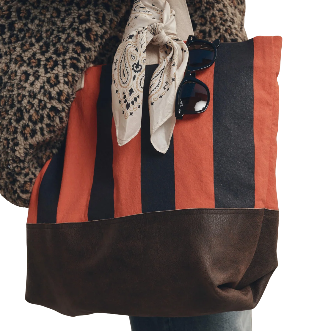 The Stripe Tote in Hot Red Prep Stripe