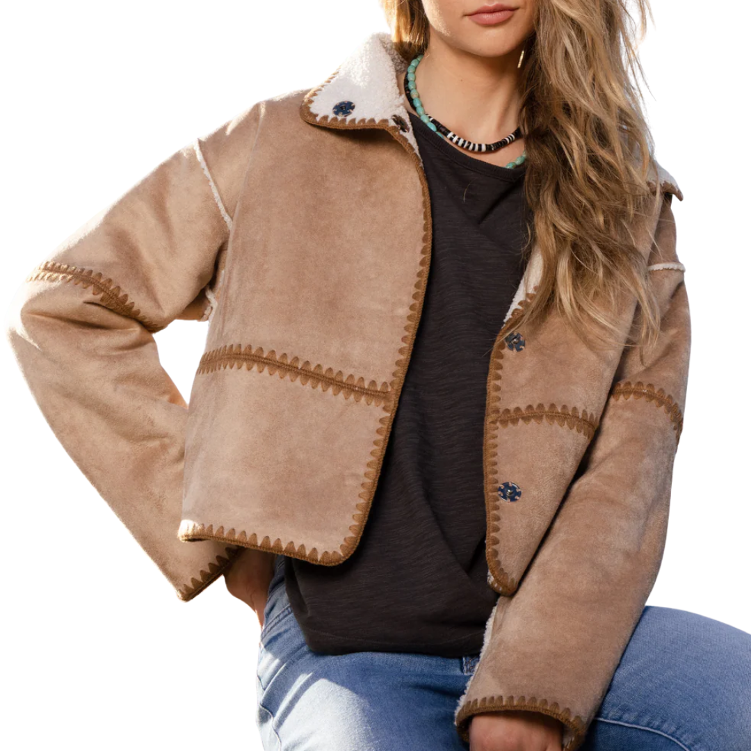 Casey Reversible Jacket in Teddy Brown Casey Reversible Jacket in Teddy Brown