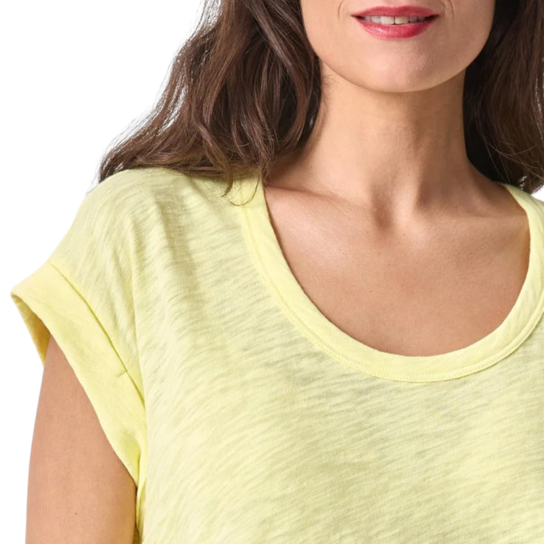Cuff Sleeve Boxy Top in Buttercup