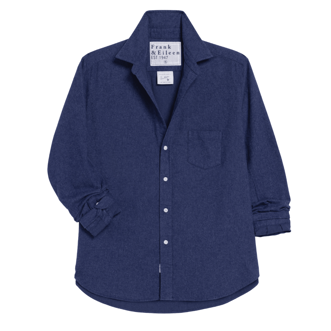 Eileen Relaxed Button-Up in Blue Melange