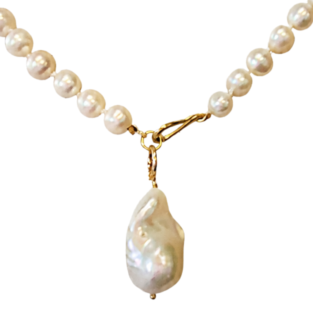 Shook Pearl 1 Baroque White 18" Necklace