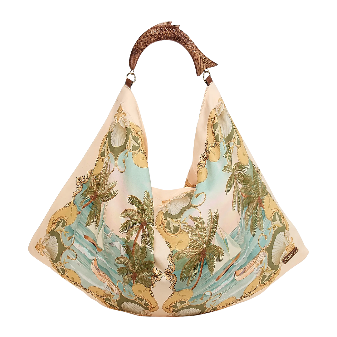 Satin Scarf Mini Bag in Royal Sea